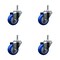 Service Caster 3'' Blue Polyurethane Wheel Swivel 7/16'' Grip Ring Stem Caster Set, 4PK SCC-GR20S314-PPUB-BLUE-716138-4 - alternate 1